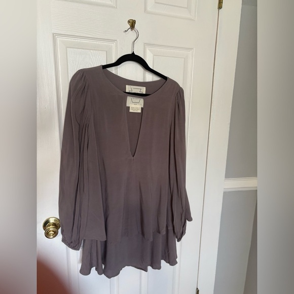 Free People Beck Dress | Size XS | Purple Grey Boho Cut-Out Long Sleeve Mini - Picture 3 of 12